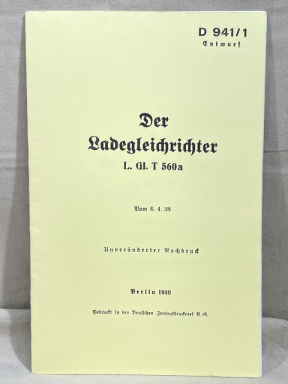REPRINT - German WWII Manual, Loading Rectifier