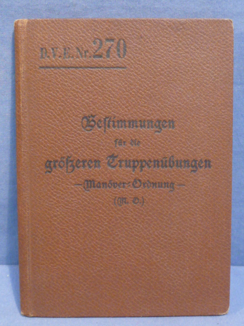 Original 1908 German Provisions for Major Military Exercises Manual, greren Truppenbungen