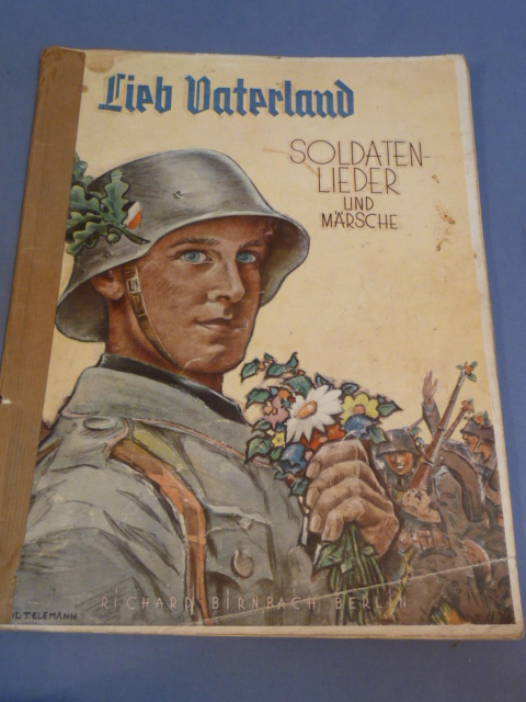 Original WWII German Large Size Piano Song/Music Book, Lieb Vaterland Soldaten-Lieder