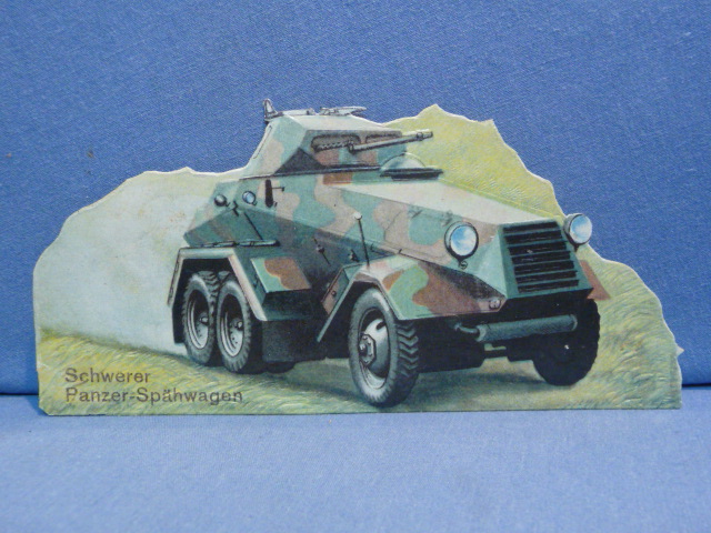 Original WWII German Heavy Armored Car Paper Cut-Out, Schwerer Panzer-Sp�hwagen