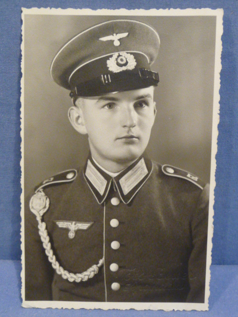 Original WWII German Soldier's Studio Portrait Photograph, WAFFENROCK!