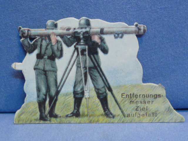 Original WWII German Range Finder Paper Cut-Out, Entfernungsmesser Ziel aufgefa�t