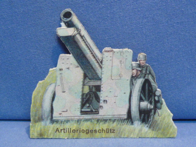 Original WWII German Artillery Piece Paper Cut-Out, Artilleriegesch�tz