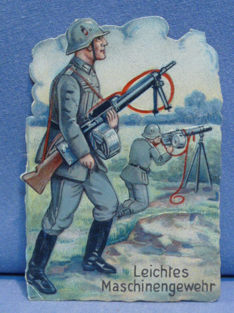 Original WWII German Light Machine Gun Paper Cut-Out, Leichtes Maschinengewehr