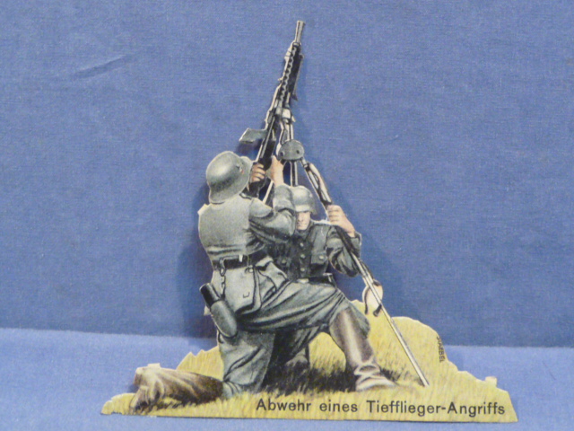 Original WWII German Defense Against a Low-Flying Attack Paper Cut-Out, Tiefflieger-Angriffs