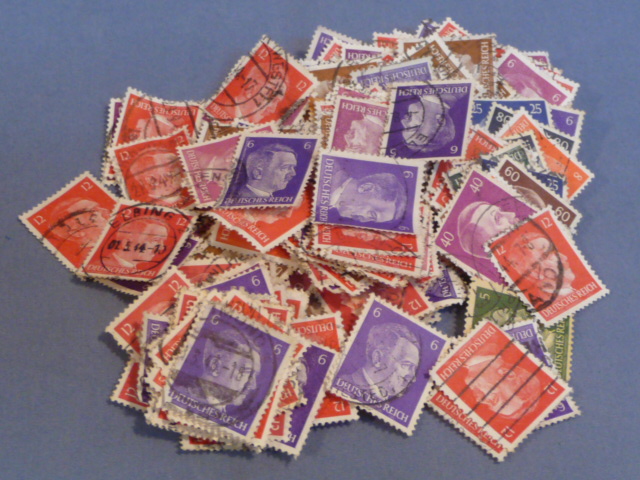 Original Nazi Era German Set of USED Hitler Head Stamps, 224 Total