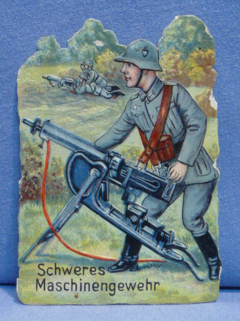 Original WWII German Heavy Machine Gun Paper Cut-Out, Schweres Maschinengewehr
