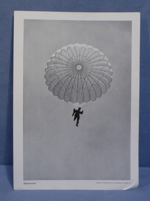 Original WWII German Military Themed Print, Jumped Off!