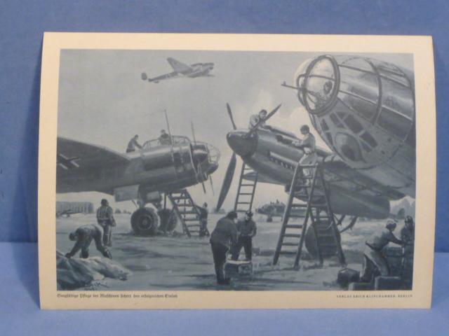 Original WWII German Military Themed Print, Careful Maintenance of the Machines