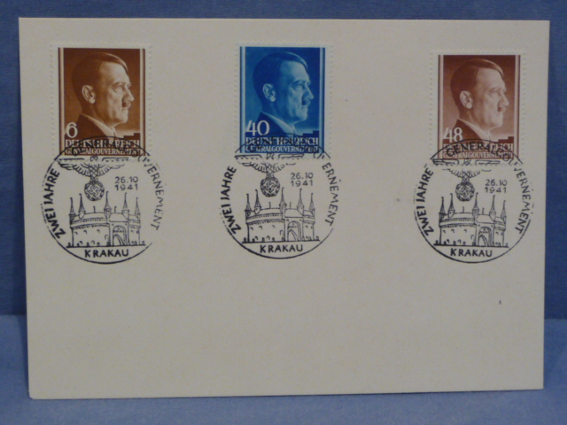 Original WWII German Commemorative Stamps, 2nd Year General Government KRAKAU