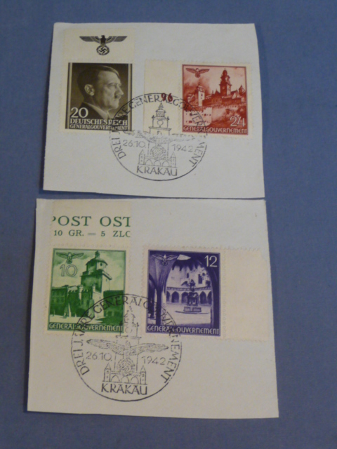 Original WWII German Commemorative Stamps, 3rd Year General Government KRAKAU