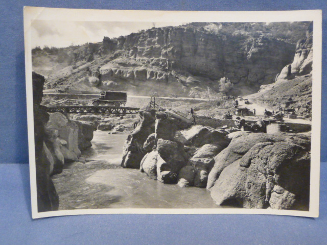 Original WWII German Our Waffen-SS Series Photo Postcard, Advance Over Pass Roads