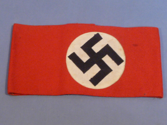 Original Nazi Era German NSDAP Member's Early Wool Arm Band, RZM Stamp