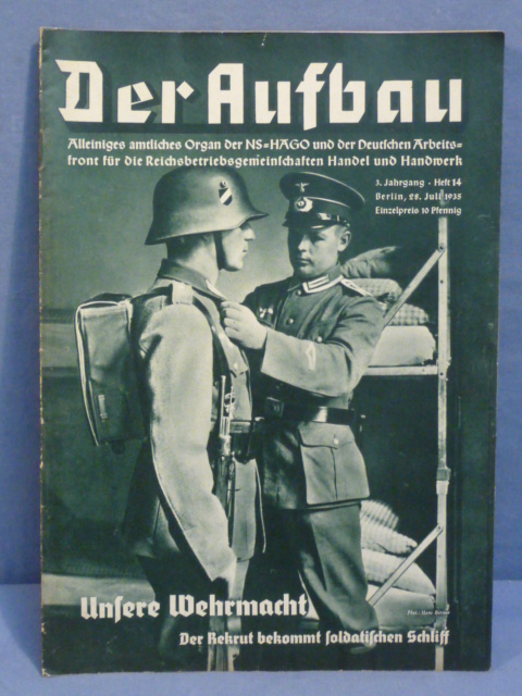 Original Nazi Era German Der Aufbau Magazine, July 1935
