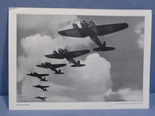 Original WWII German Military Themed Print, Go for the Enemy