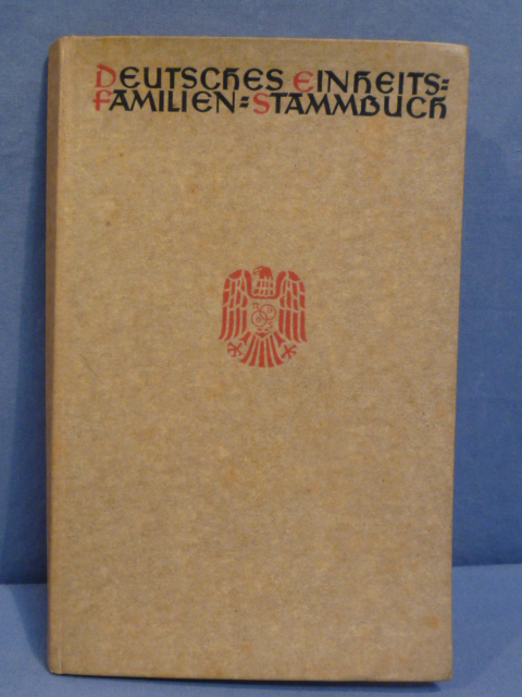 Original WWII German Einheits-Familien-Stammbuch (Family Tree) Book
