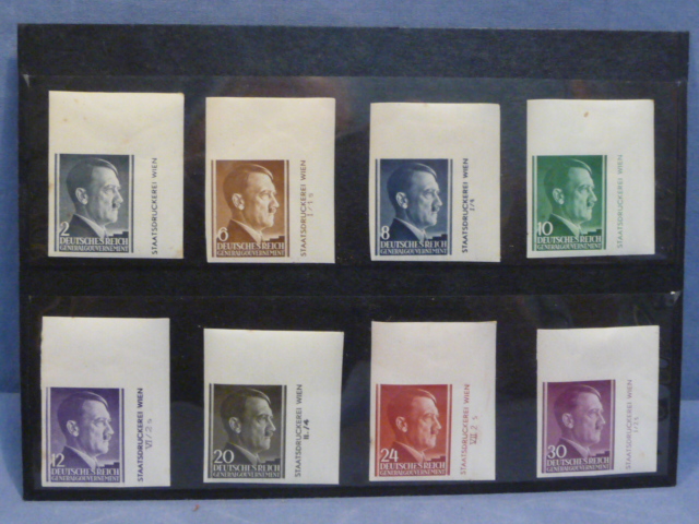 Original Nazi Era German Postage Stamp Set, General Government
