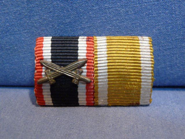 Original WWII German 2 Position Ribbon Bar, War Merit Cross w/Swords