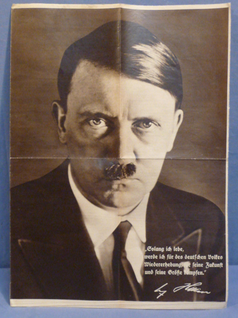 Original 1932 German Adolf Hitler Program, Special Printing by Völkischer Beobachter