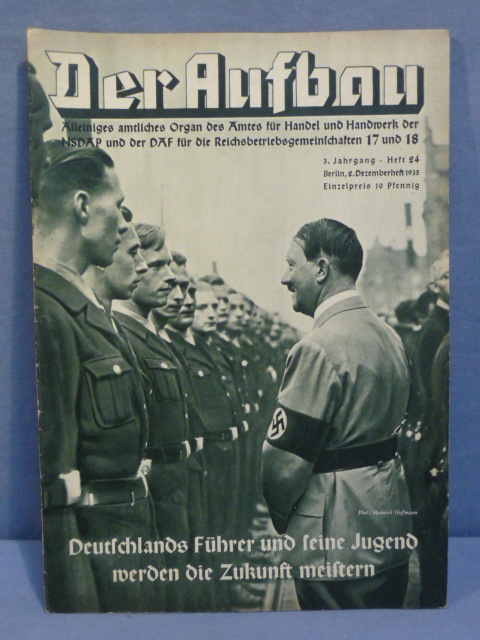 Original Nazi Era German Der Aufbau Magazine, December 1935