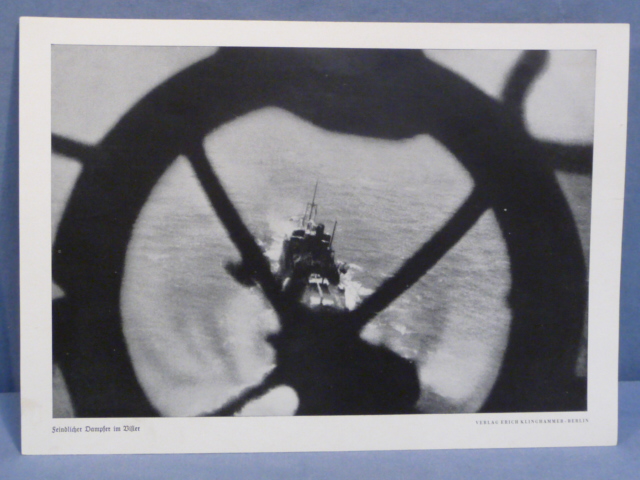 Original WWII German Military Themed Print, Targeting an Enemy Steamer