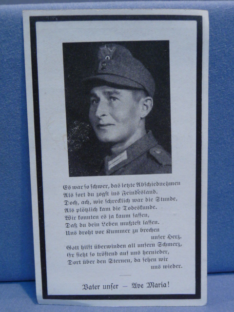 Original WWII German Remembrance Card, Gebirgsj�ger Soldier