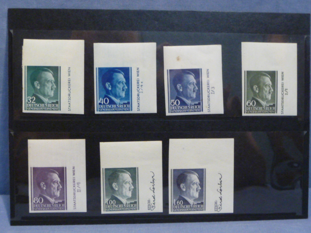 Original Nazi Era German Postage Stamp Set, General Government