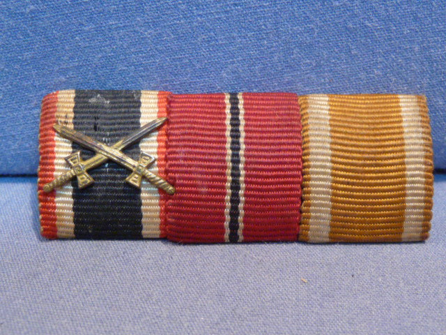 Original WWII German Three-Position Ribbon Bar, War Merit Cross