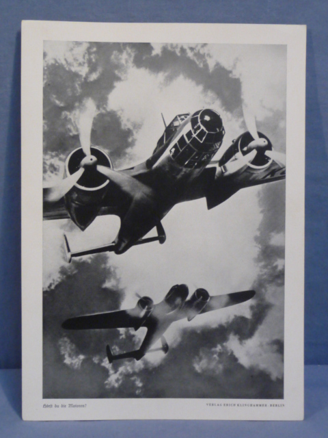 Original WWII German Military Themed Print, Do You Hear the Engines?