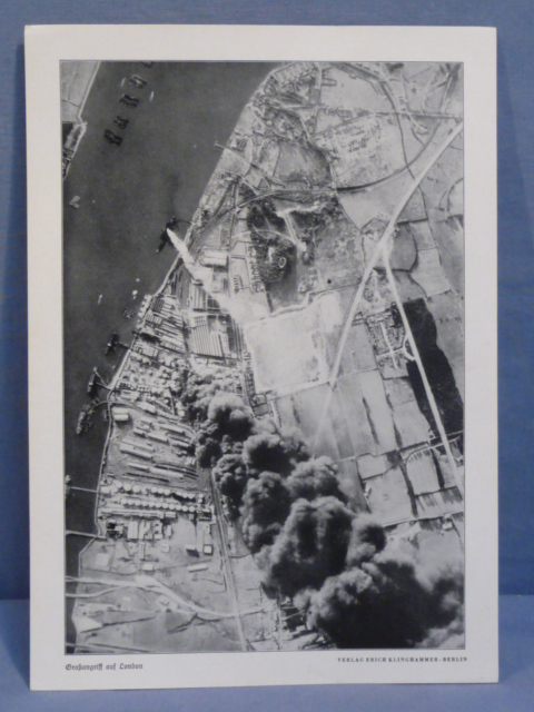 Original WWII German Military Themed Print, Major Attack on London