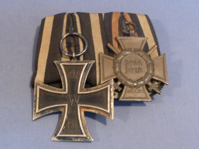 Original WWII German 2 Position Parade Medal Bar, 1914 Iron Cross
