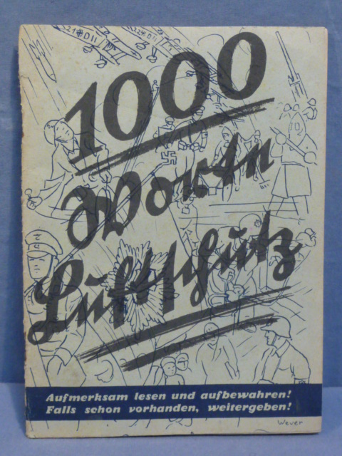 Original 1937 German RLB 1000 Words Luftschutz, 1000 W�rter Luftschutz