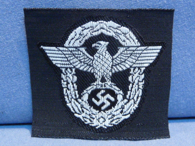 Original WWII German Panzer Police M43/Overseas Cap Insignia