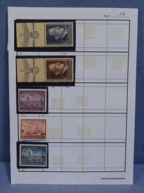 Original Nazi Era German Postage Stamp Set, General Government