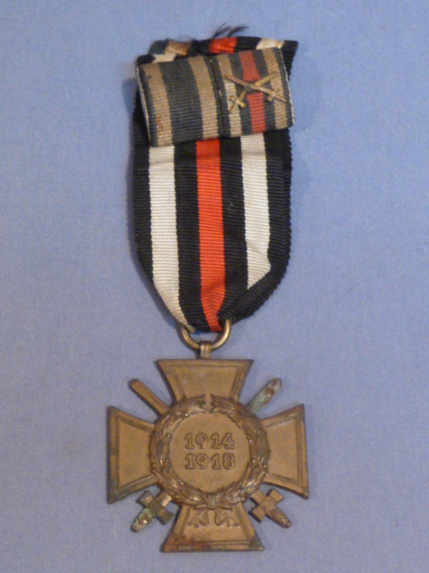 Original Pre-WWII German Combatants 1914-1918 Honor Cross, Hindenburg Cross w/Bar