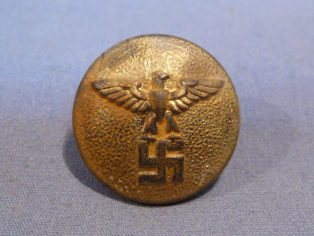 Original Nazi Era German NSDAP GOLD Tunic Button, 21mm