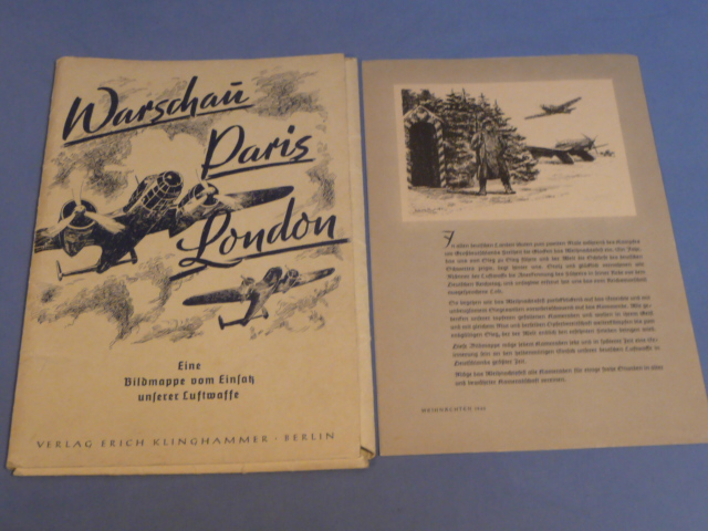 Original WWII German Luftwaffe Warsaw/Paris/London Photo Print Folder & Document