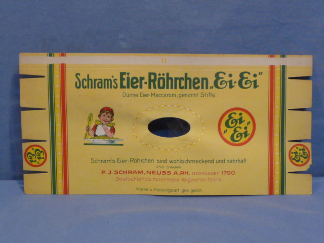 Original WWII Era German Egg Spaghetti Box Ration Item, Eier-Röhrchen