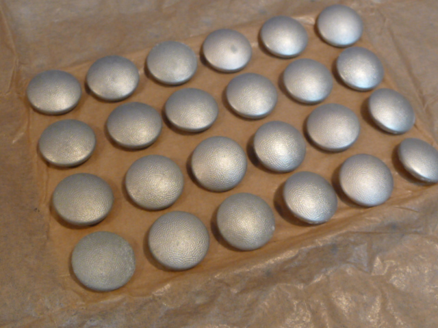 Original WWII German Card of 19mm Pebbled Buttons, Silver