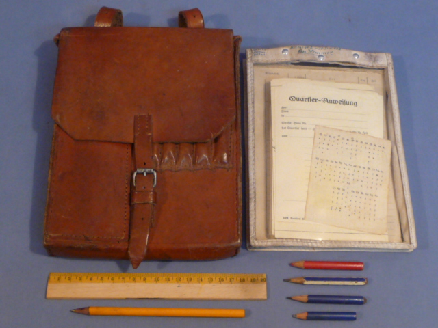 Original WWII German Map Case with Contents, NAMED
