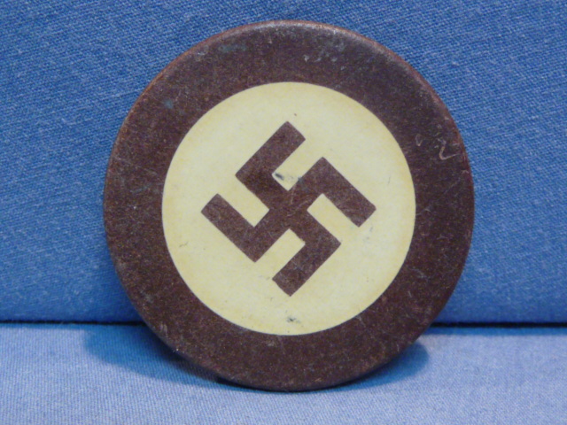 Original Pre-WWII Good Luck Swastika Poker Chip