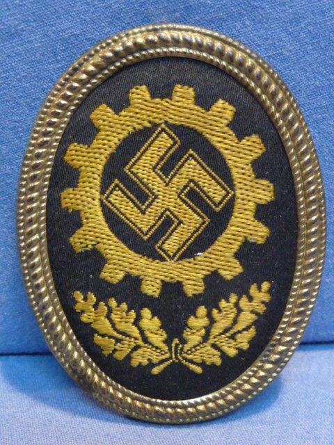 Original Nazi Era German DAF Visor Cap Badge