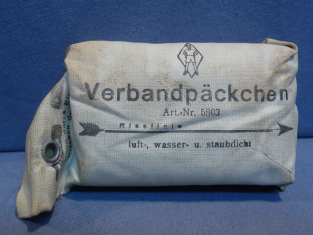 Original WWII German Soldiers Small 1st Aid Bandage, DRP & DRGM Marked