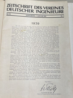 Original 1939 German Bound Journal of the Association of Engineers Magazine Book