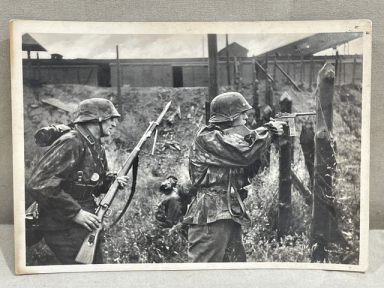 Original WWII German Our Waffen-SS Series Photo Postcard, Taking a Railroad Station