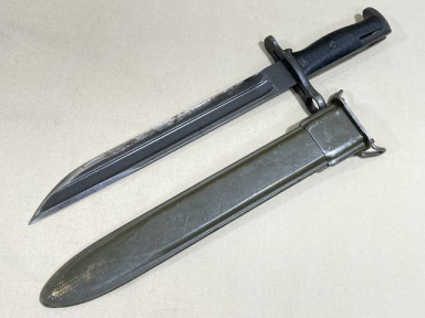 Original WWII US M1 Garand Bayonet and Scabbard, SA Cut-Down 1915