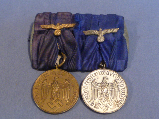 Original WWII German Heer (Army) 2 Position Parade Medal Bar, Long Service Medals