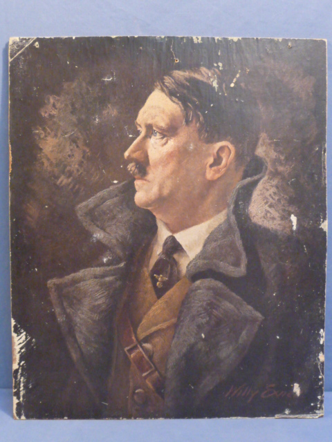 Original Nazi Era German Large Print of a Painting of HITLER