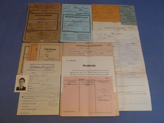 Original WWII German Luftwaffe Soldier's Wehrstammbuch, G-Buch and Documents Set