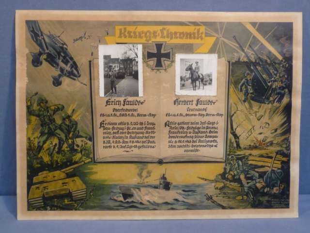 EARLY POSTWAR German Brother Soldier's Service Print, NCO & Leutnant